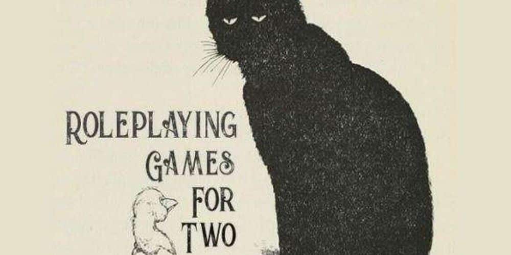 Portada recortada de You And I: Roleplaying Games For Two, que muestra un gato negro y un patito blanco.