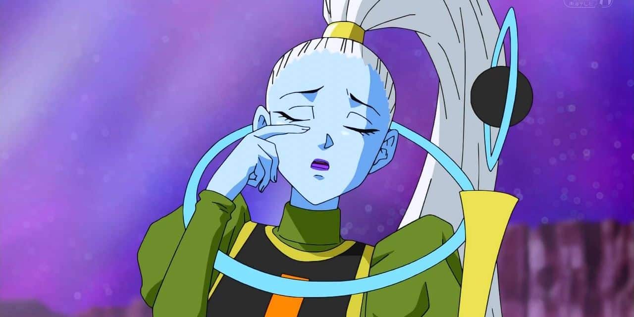 Vados finge unas lágrimas en Dragon Ball Super.