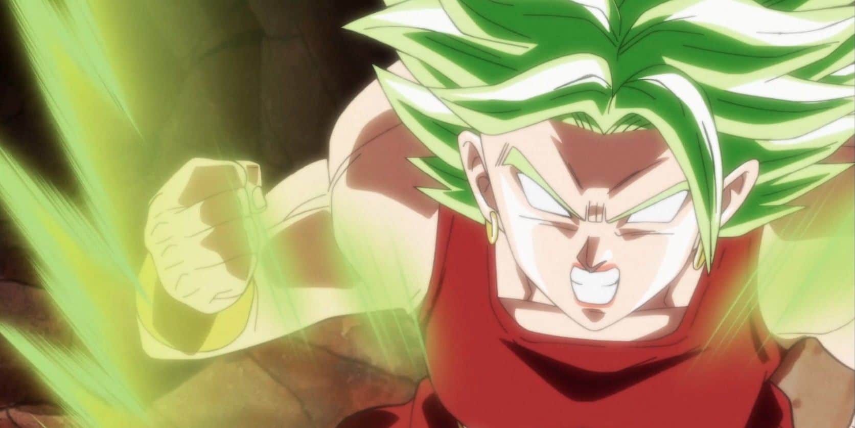 Kale se enoja en su estado Berserker Super Saiyan en Dragon Ball Super.