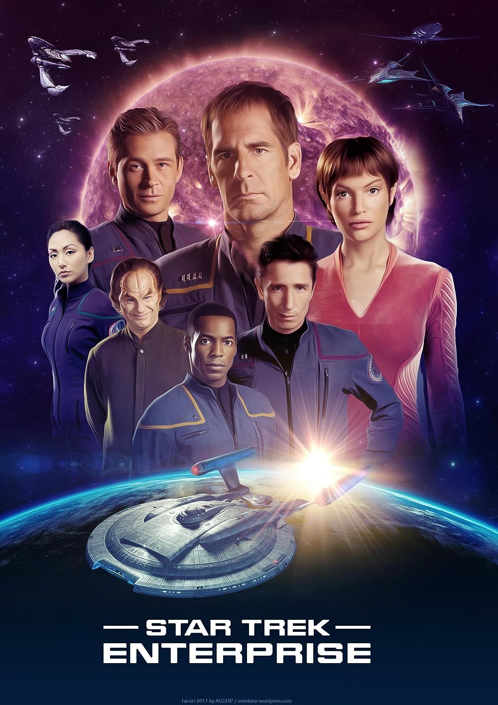 El elenco de la promoción Star Trek Enterprise