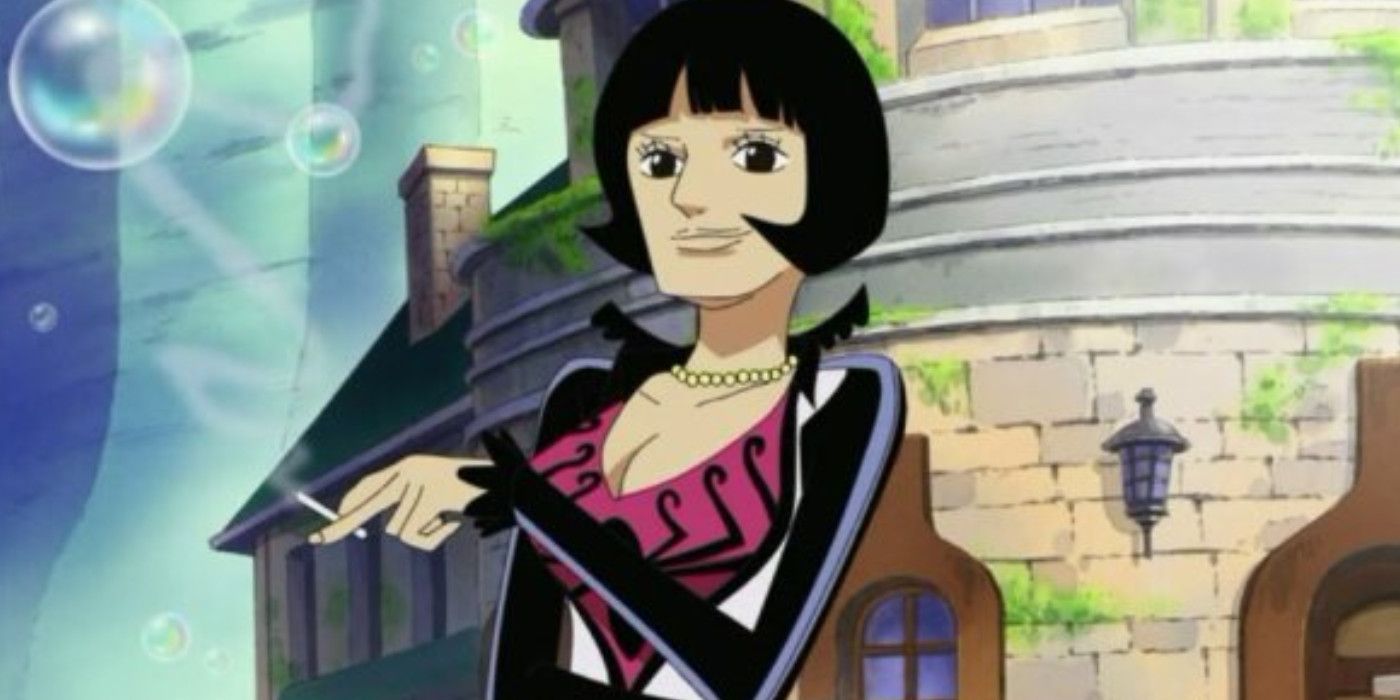 Shakky, ex emperatriz de Amazon Lily y ex capitana de los Piratas Kuja, como aparece en el Archipiélago Sabaody de One Piece.