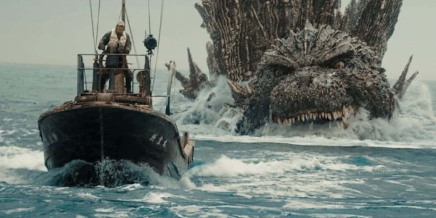 En Godzilla Minus One, el barco Shinsei Maru huye con un Godzilla enfurecido persiguiéndolo.