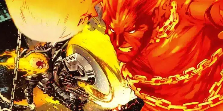 Human Torch vs.  Ghost Rider, a battle for firepower