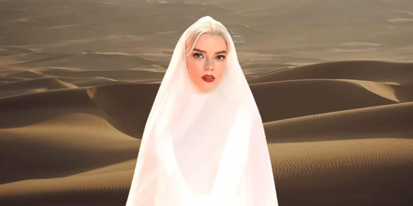 Anya Taylor-Joy con Dune: Parte 2 en la arena