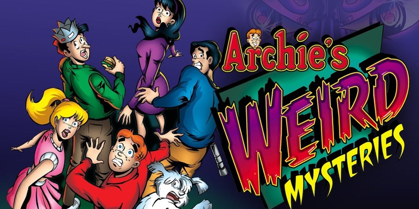 Archie y sus amigos lucen asustados en una imagen promocional de la serie Archie's Weird Mysteries