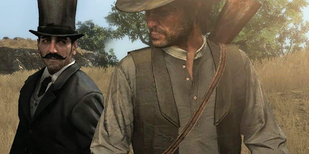 John Marston junto a Strange Man en Red Dead Redemption 