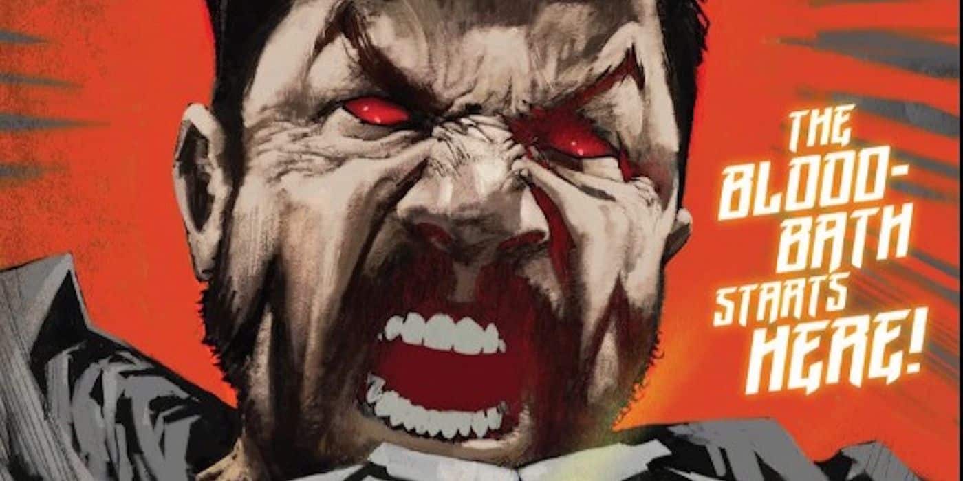 En la portada de Kneel Before Zod #1, un Zod enojado y hambriento de poder aplasta el planeta Tierra en sus manos.