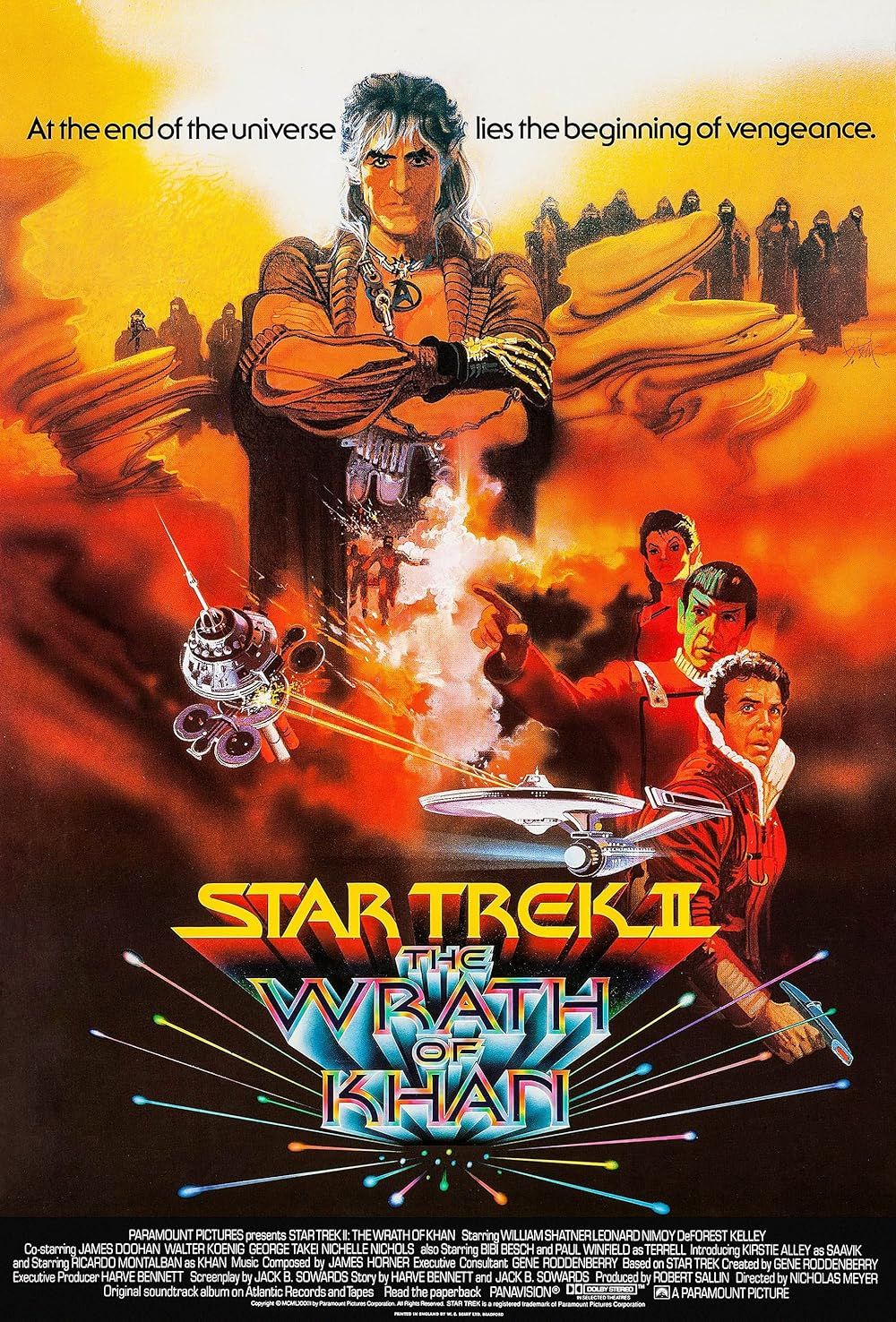 Póster Elenco de Star Trek II La ira de Khan