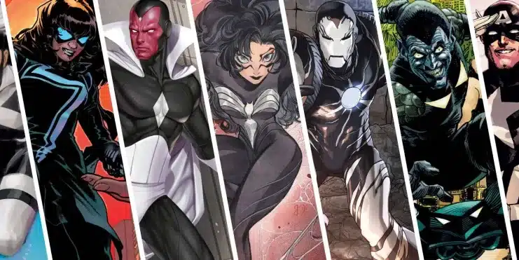 Jean Grey Black Phoenix, traje negro de Marvel Heroes, tributo a Marvel Spider-Man, traje negro de Picara, portadas alternativas de X-Men