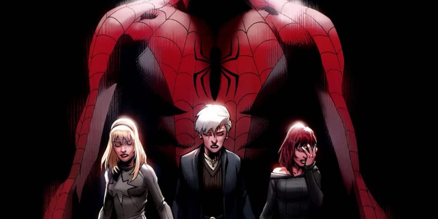 Gwen Stacy, tía May y Mary Jane lloran la muerte de Ultimate Spider-Man