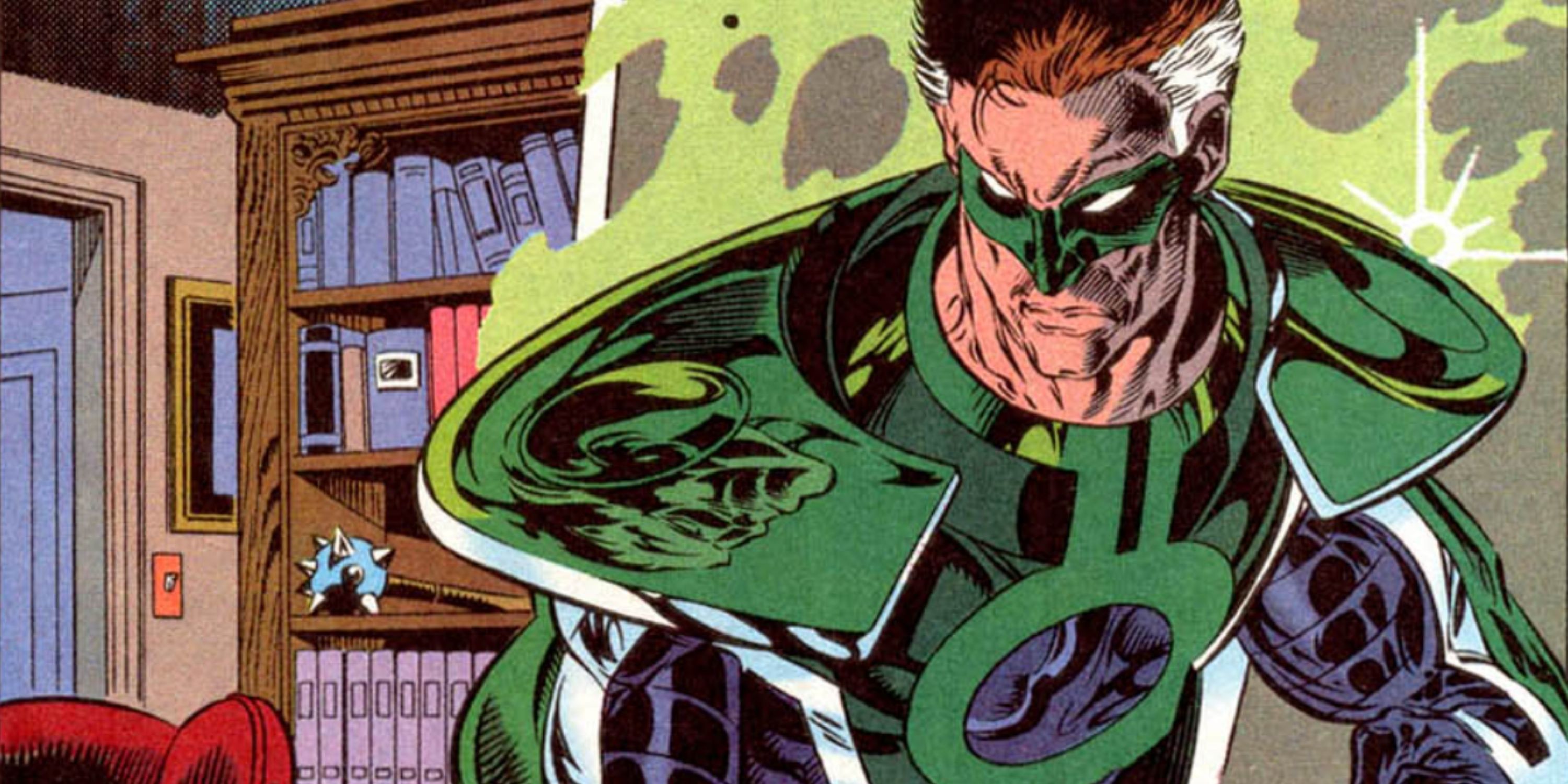 Hal Jordan como Parallax en el estudio de Alan Scott