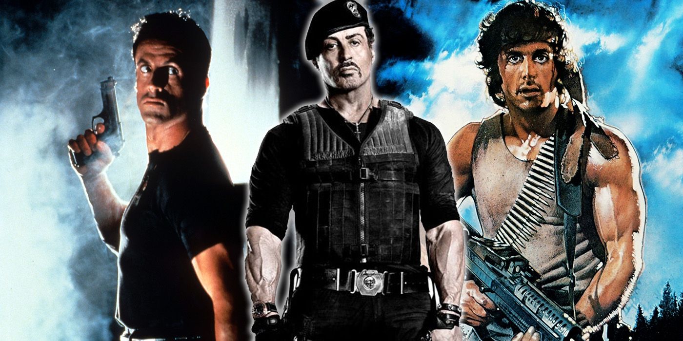 Sylvester Stallone en Demolition Man, Expendables y Rambo: First Blood