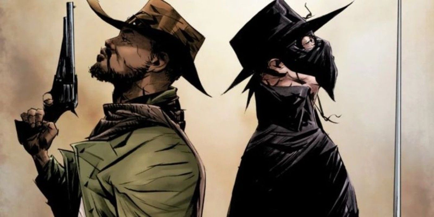 Django y Zorro espalda con espalda de la serie Dynamite Comic