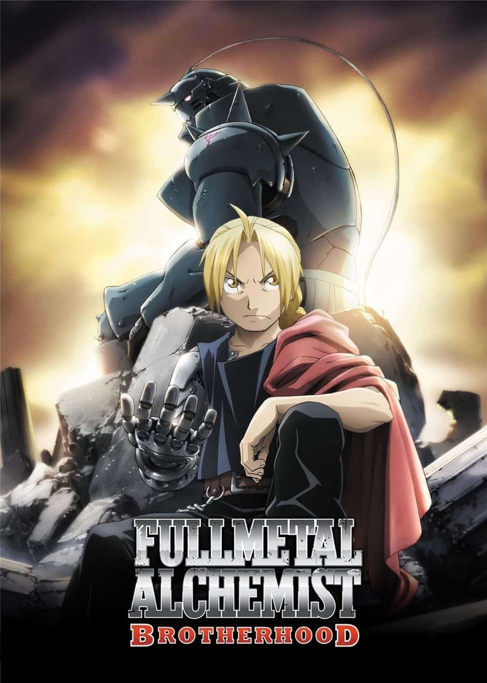 Edward y Alphonse Elric en el cartel de Fullmetal Alchemist Brotherhood