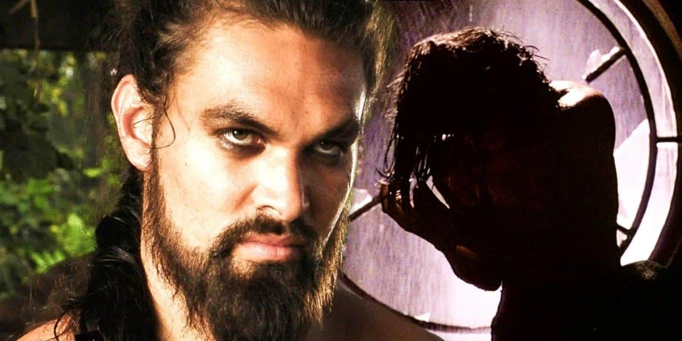 Khal Drogo (Jason Momoa) de Juego de Tronos se encuentra frente a la escena de la ventana de The Crow.