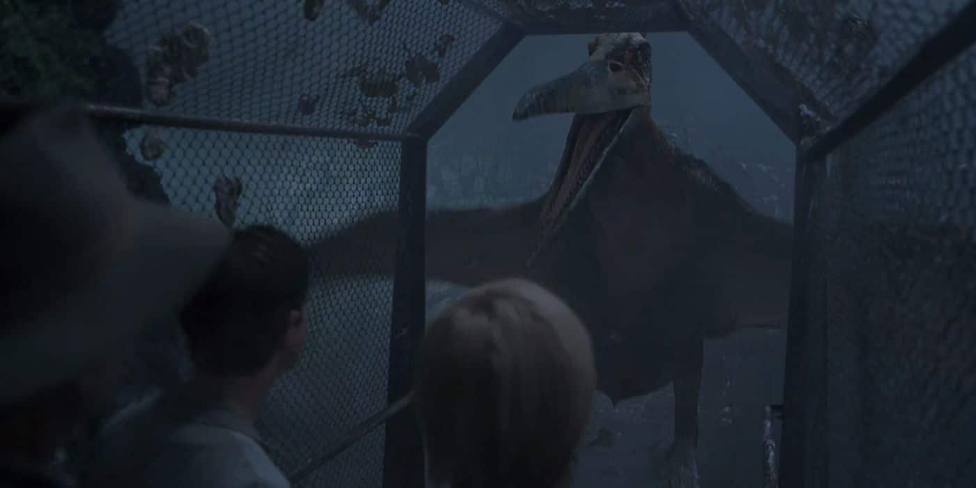 Pteranodon atacando en personajes de Jurassic Park III
