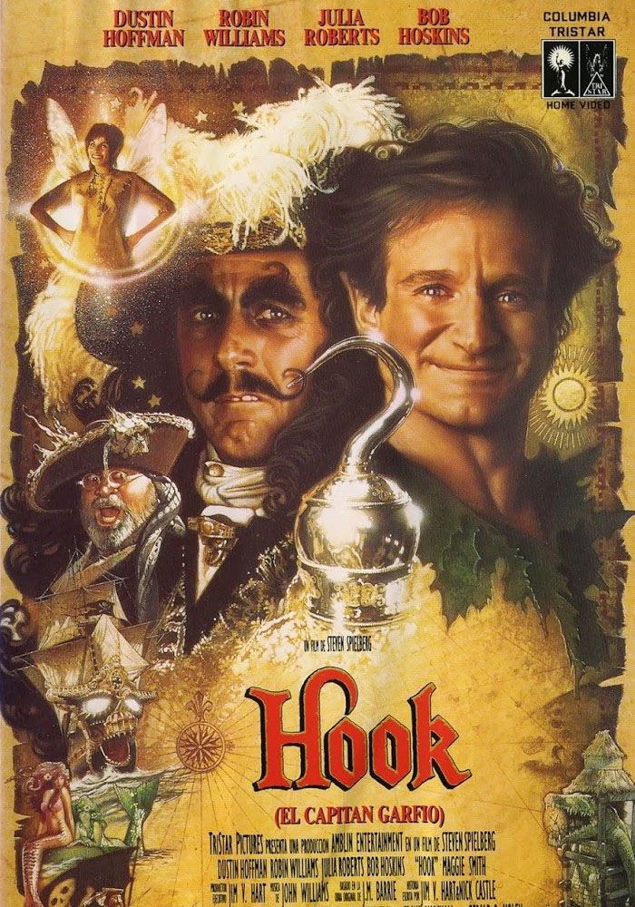 Póster de la película Hook con Dustin Hoffman y Robin Williams