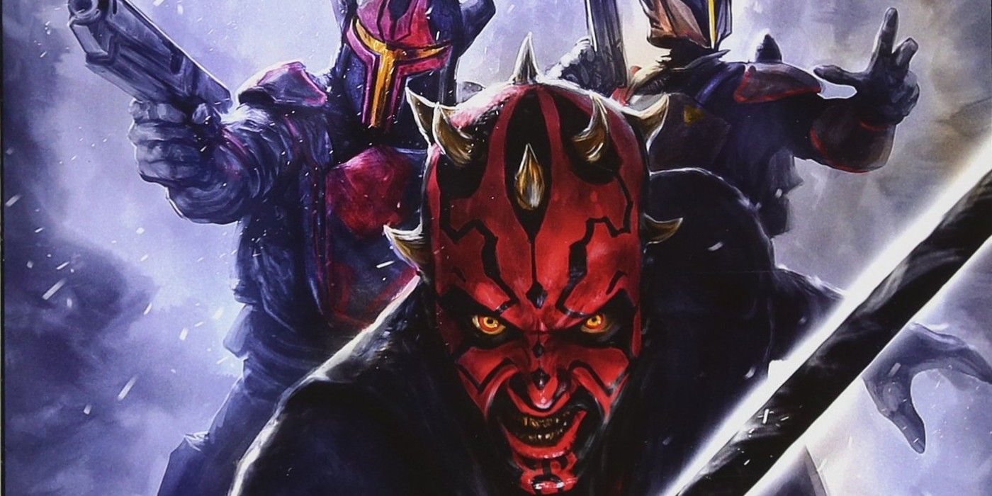 Maul blandiendo el Darksaber en la portada de Darth Maul: Son of Dathomir.