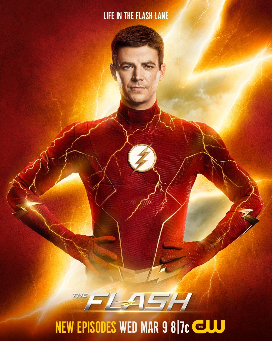 Barry Allen posa en el cartel de la temporada 8 de The Flash