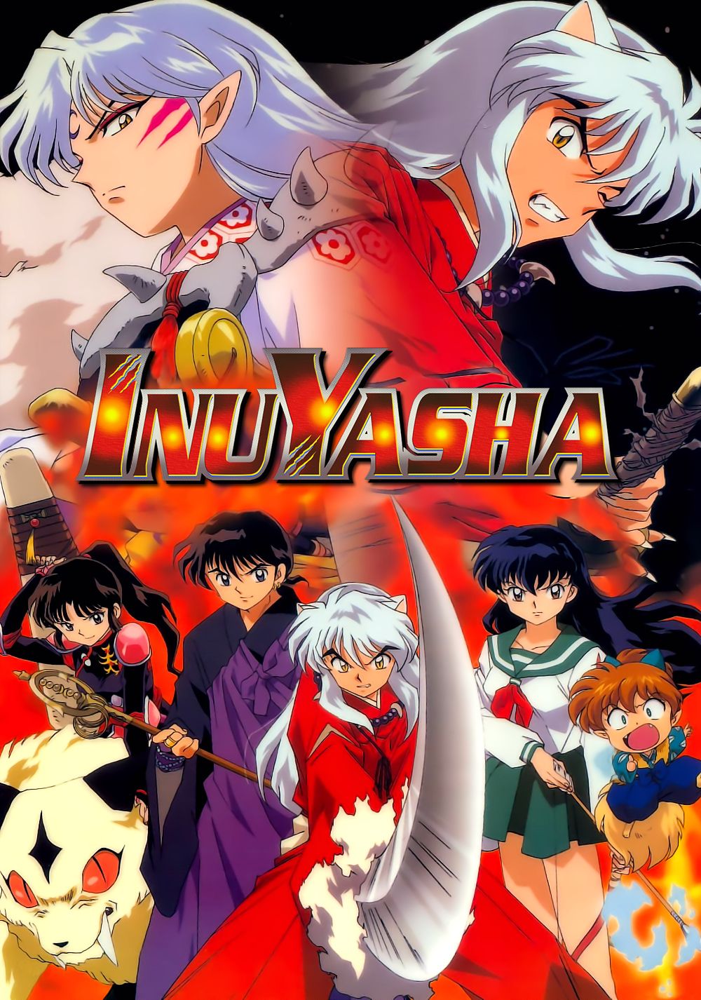 Elenco de Inuyasha posando en el poster oficial del anime