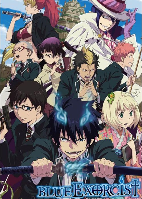 El elenco de Blue Exorcist en la portada del anime