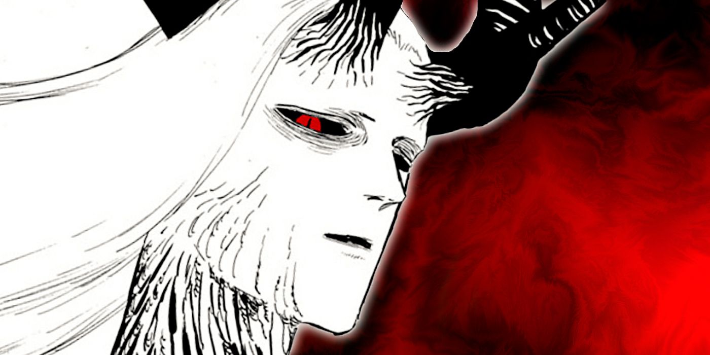 Arte manga que representa a Lucifero mirando hacia la derecha en Black Clover