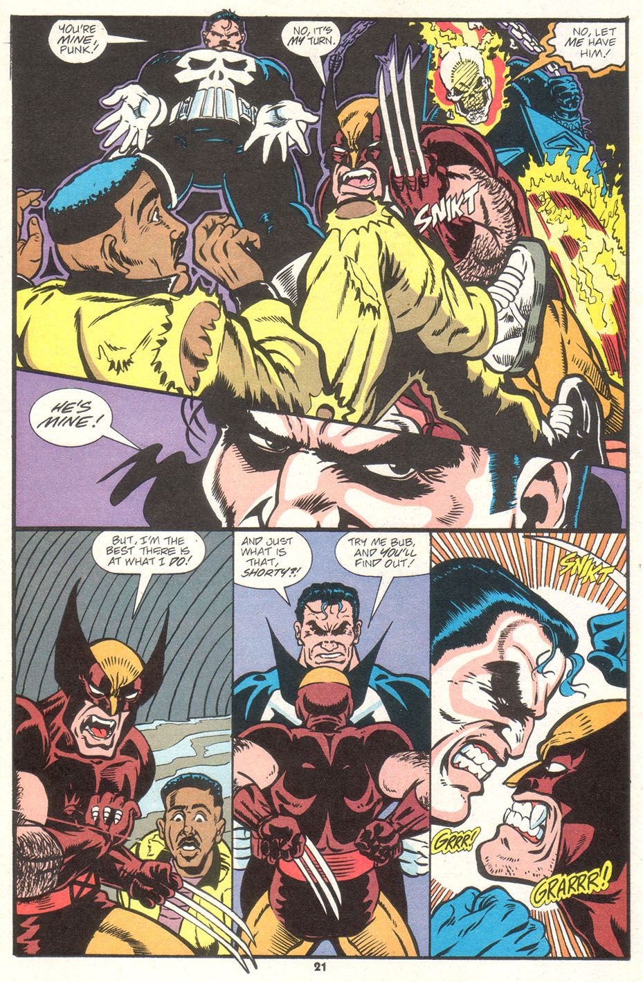 El juego es atacado por Wolverine, Punisher y Ghost Rider.