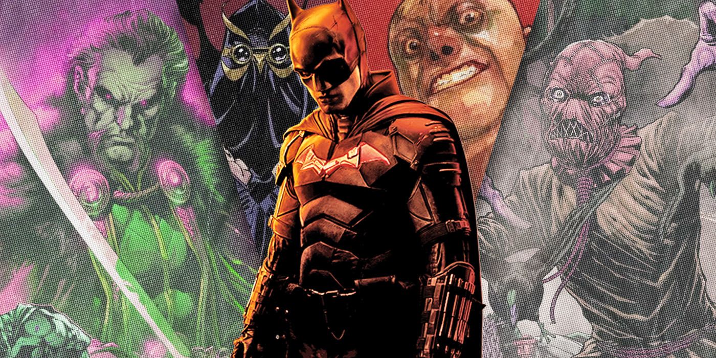 Imágenes divididas de Batman y los villanos de Batman