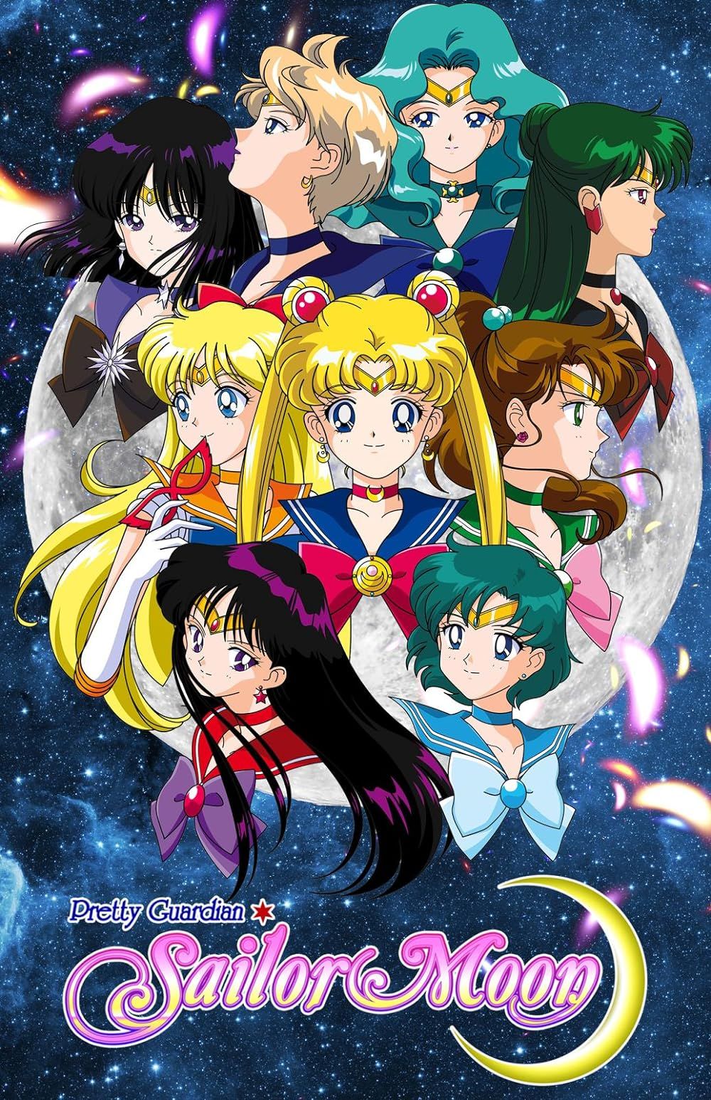 Sailor Moon, Usagi Tsukino, Ami Mizuno, Ami Mizuno y Rei Hino en la serie de televisión de anime Sailor Moon