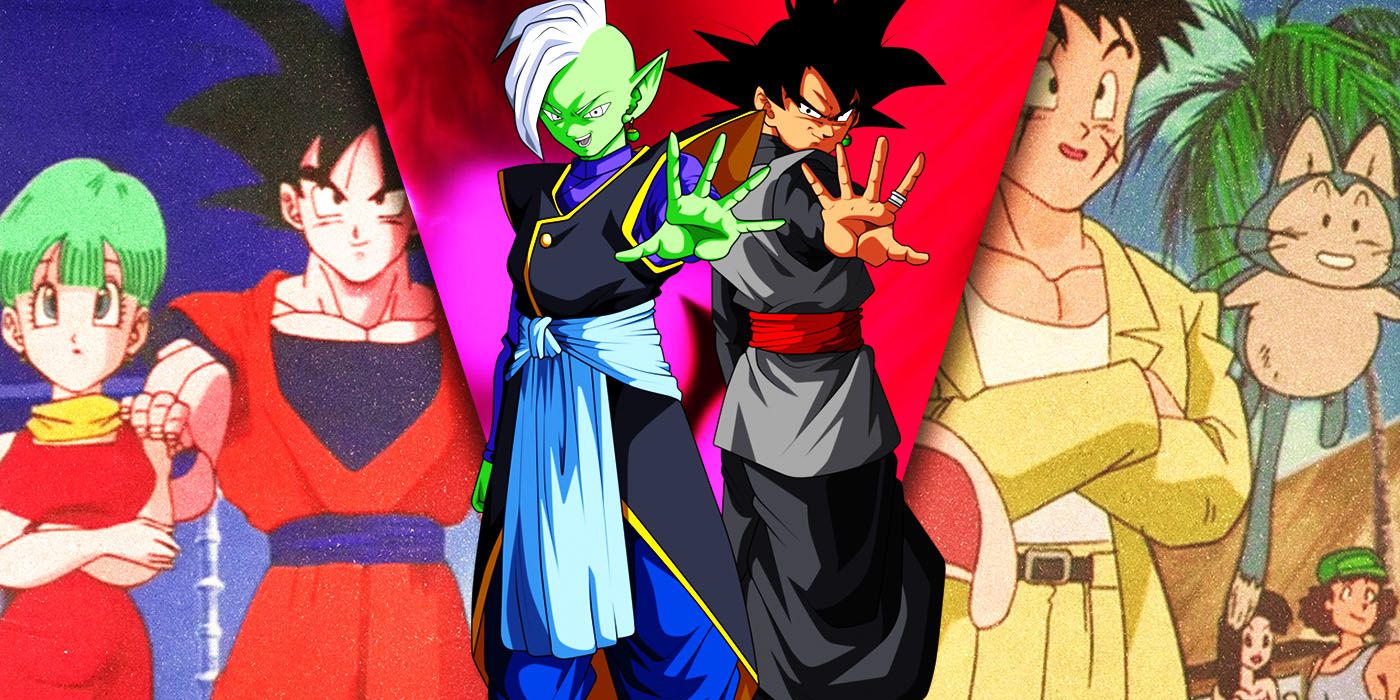Imágenes separadas de Bulma, Goku, Zamasu, Black Goku, Yamcha y Puar