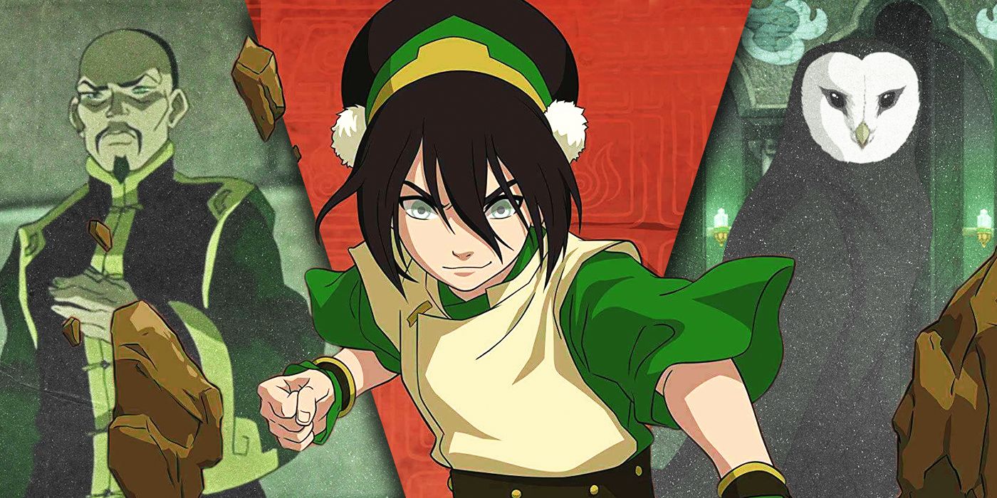 Imágenes divididas de Long Feng, Toph y Wan Shi Tong