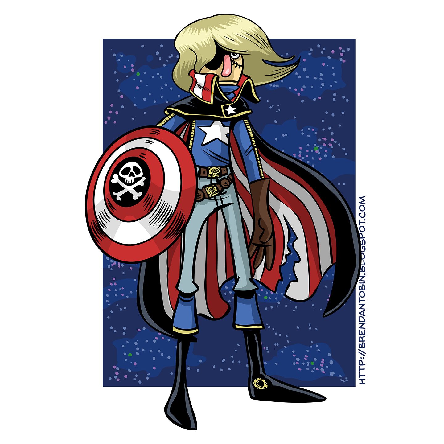 Capitán América como Capitán Harlock