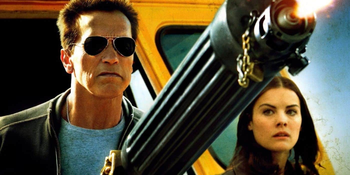 Arnold Schwarzenegger usa una ametralladora en The Last Stand
