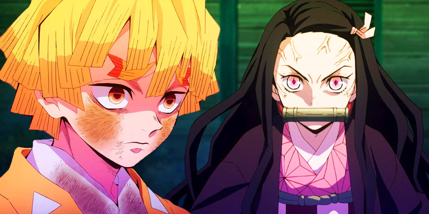 Zenitsu Agatsuma y Nezuko Kamado del anime Demon Slayer