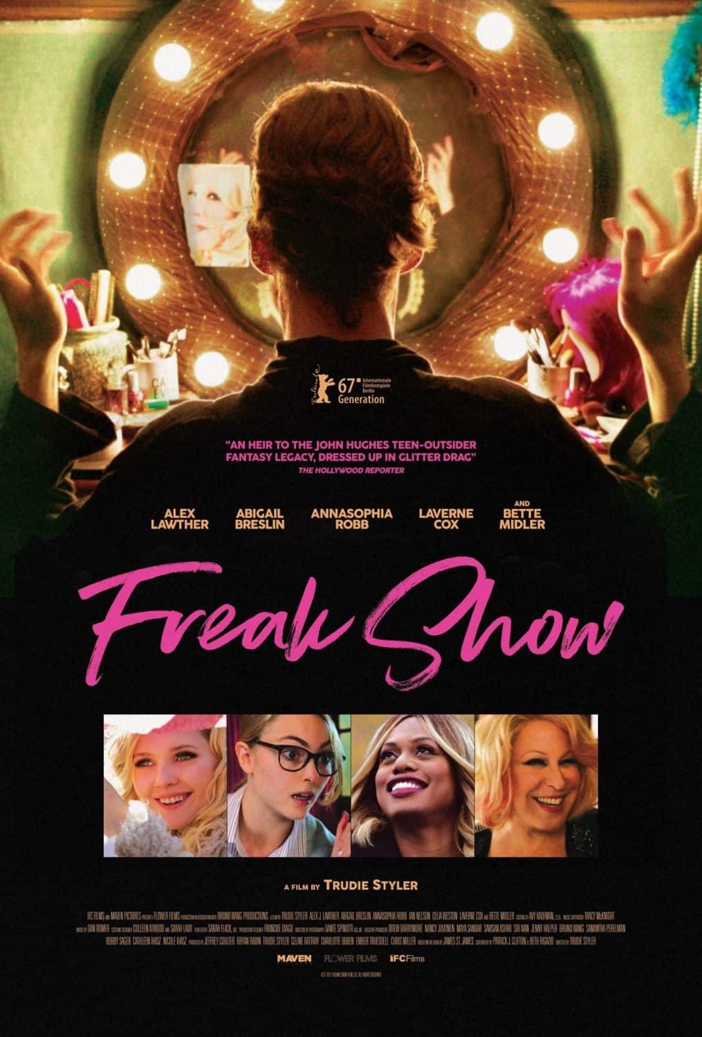 El arte promocional de The Freak Show muestra al elenco debajo del título, con Alex Lawther como Billy Bloom sentado en una silla.
