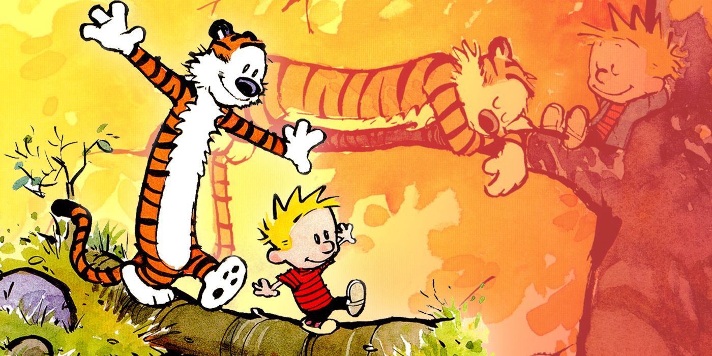 Calvin y Hobbes exploran con el dúo relajándose de fondo.
