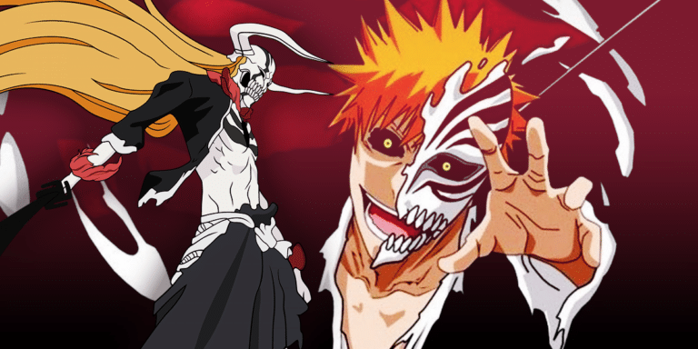 Un collage de las diferentes transformaciones de Ichigo Kurosaki en el anime Bleach