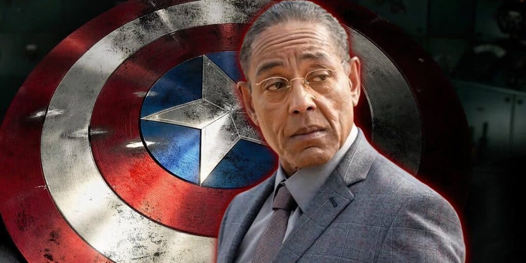 Giancarlo Esposito con el escudo del Capitán América