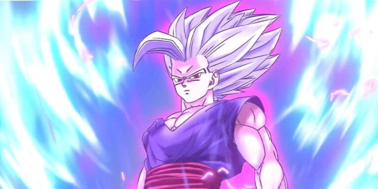 La bestia Gohan con un aura poderosa de la película animada Dragon Ball Super: Super Hero.