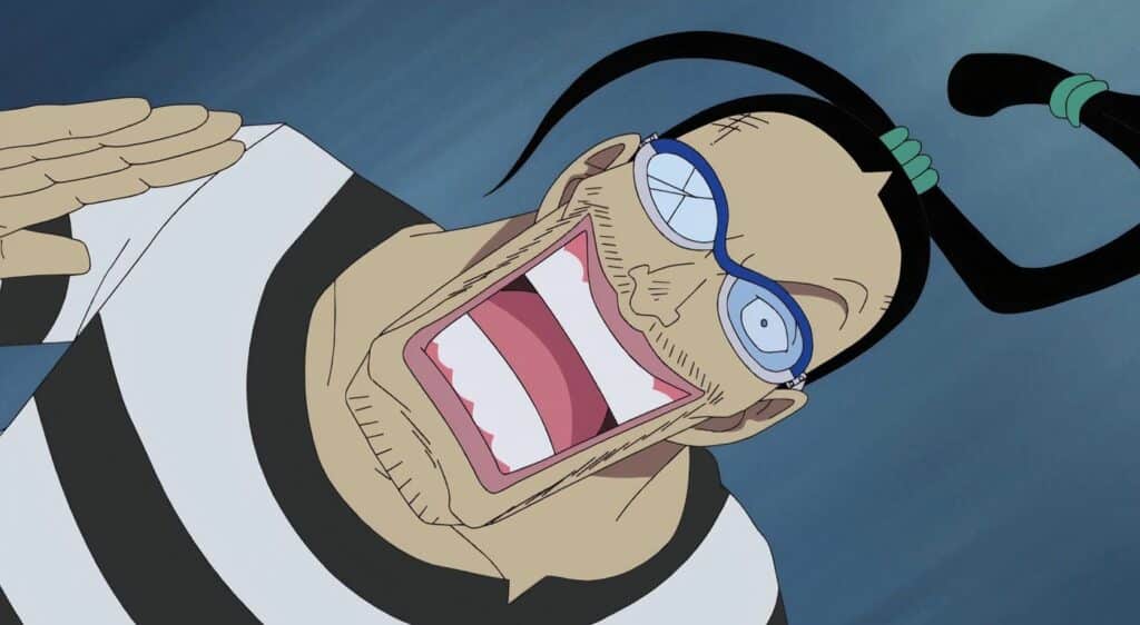 Galdino from One Piece in his Impel Down prisoner uniform