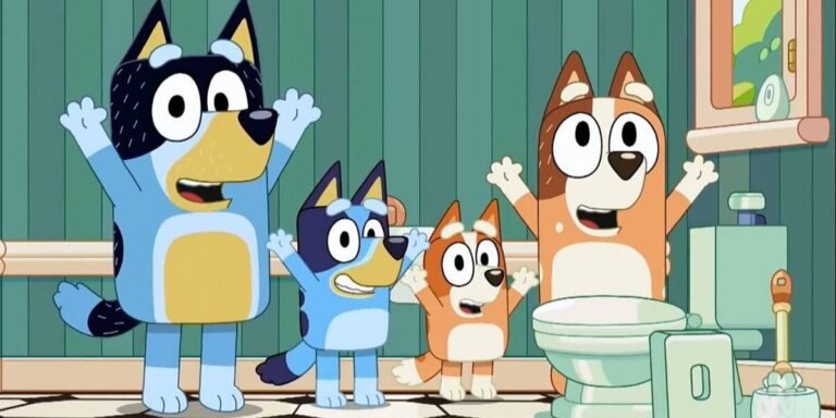 La familia Bluey Heeler de la serie de televisión Bluey.