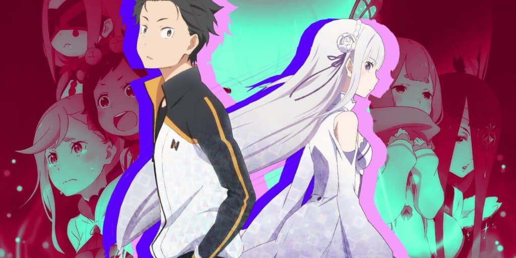 Characters Rezero, Subaru and Emilia