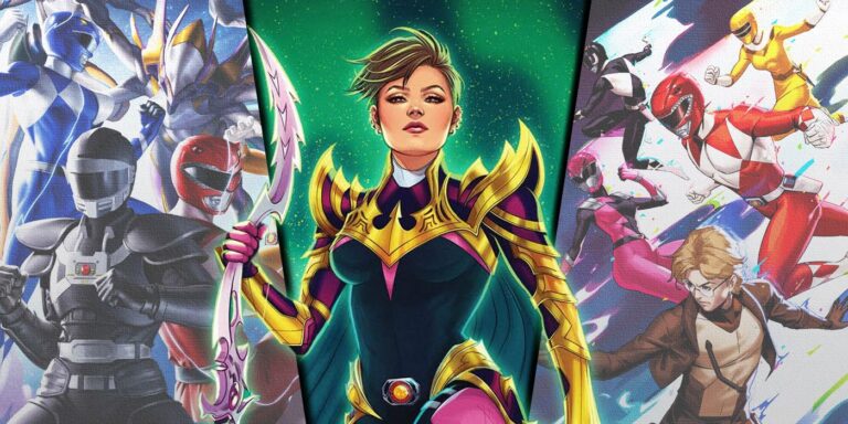 Imagen dividida de los cómics de Power Rangers One Shot de BOOM! Talleres