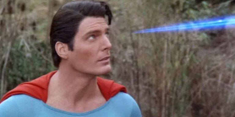 usos de superman "visión telequinética" en Superman IV: La búsqueda de la paz.