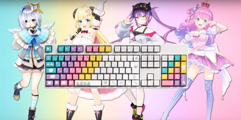 Amane Kanata, Tsunomaki Watame, Tokoyami Towa y Himemori Luna Hololive Keycaps