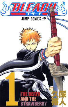 Ichigo and his zanpakutō on the manga cover of the bleach