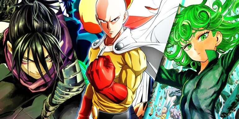 Sonic, Saitama y Tatsumaki de Speed-O'-Sound, en un hombre de golpe