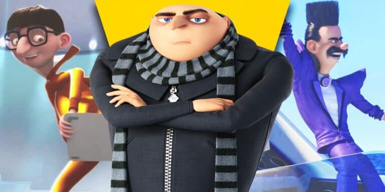 Las imágenes divididas como vector, Gru y Balthazar Bratt se extienden juntas para formar una imagen personalizada.