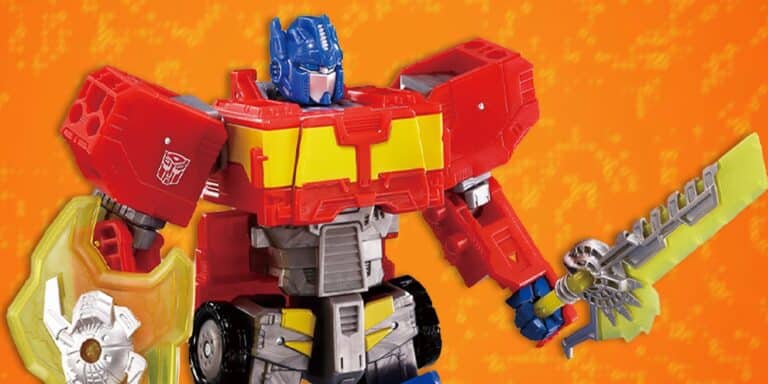 Transformers Wild King Optimus Prime sosteniendo la espada Lightning