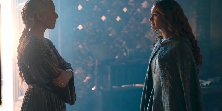 Rhaenyra Targaryen and Alicent Hightower talk about House of the Dragon.